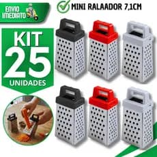 Kit Mini Ralador 4 Faces Aço Inox 7.1 Cm Rala Queijo Alho Nós Moscada  Chá de Cozinha Utensílios