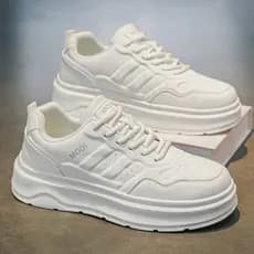 Verão masculino cor sólida sapatos brancos leve respirável Campus viagem simples All-Match tênis casuais