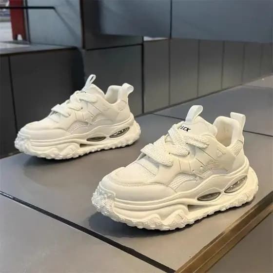 Malha respirável Casual aumento interno pai sapatos adolescente correndo tênis de absorção de choque