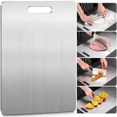 Tábua Corte Aço Inox 304 46x30cm Antibacteriana Higiênica Fácil Limpeza