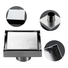 Ralo 10x10 Inox Tampa Invisível Oculta Durável Superior ao PVC Doméstico