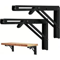 Kit 2 Suportes Mão Francesa Dobrável Retrátil Reforçada 35cm - Resistente e Prático