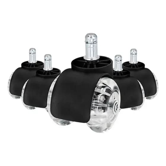 Kit 5 Rodinhas para Cadeira Gamer em Silicone/PU - Anti-risco e Protetora para Pisos