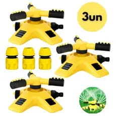 Kit Irrigador Jardim 3 Peças Sprinkler 360° 2 Modos Gramado Horta