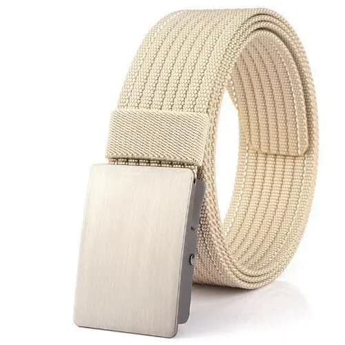 Cinto de lona masculino fivela suave Casual All-Match cinto de náilon simples calças sem furos novo estilo