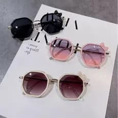 Crianças bebê óculos de sol meninas Anti-ultravioleta pára-sol óculos de sol meninas moda Metal bonito arco óculos