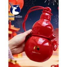 Ruixing copo de cabaça de café 316 forro de aço inoxidável copo térmico chinês vermelho feriado presente de aniversário