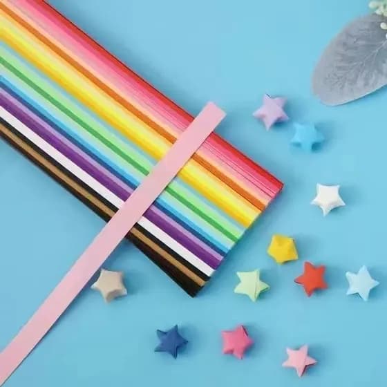 Gradiente colorido estrelas origami sorte estrelas enviar namoradas casais DIY presentes de aniversário mensagens manusc
