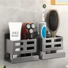 Escova de dentes para banheiro, pente de pasta de dente, Rack de banheiro sem perfuração, montagem na parede, tubo de ar