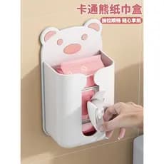 Caixa de tecido de parede sem perfuração, papel higiênico doméstico, toalha de rosto, armazenamento de papel higiênico,