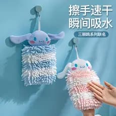Toalha de mão de Chenille pendurável cozinha espessada absorvente toalha de secagem rápida banheiro desenho animado pano