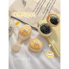 Bonito queijo Airbag pente feminino ins portátil pente espelho dois-em-um Mini pente portátil massagem pente