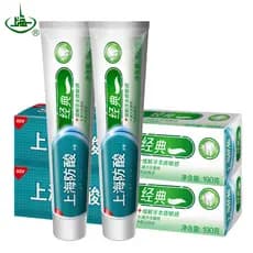 Pasta de dente antiácido Shanghai 190g * 4 palitos clássico desodorante de hálito fresco para aliviar dentes limpos sens