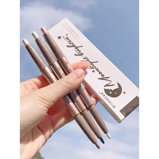 Recomendado Pensmith Caneta de bicho-da-seda de duas cabeças feminina de dupla utilização perolada destacando contorno i