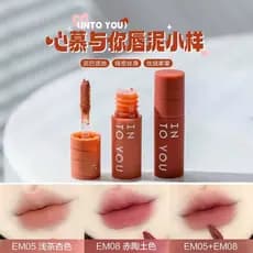 Muito lindo!Batom Lip Mud Lip Glaze Heroine 1g Matte Matte Velvet Plain Face Whitening Lip Cheek Dual Use