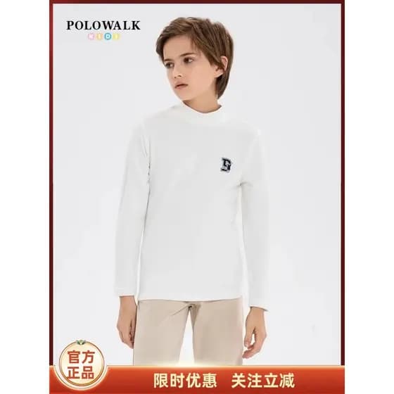POLOWALK Roupas Infantis Camisa de Fundo Homens Novo Estilo Outono Inverno Meninos Meninas Meia Gola Alta Amigável à Pel