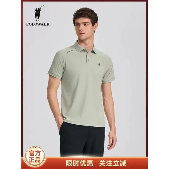 [Absorção de umidade de secagem rápida antibacteriana] POLOWALK camisa POLO de manga curta masculina 2025 verão novo pro
