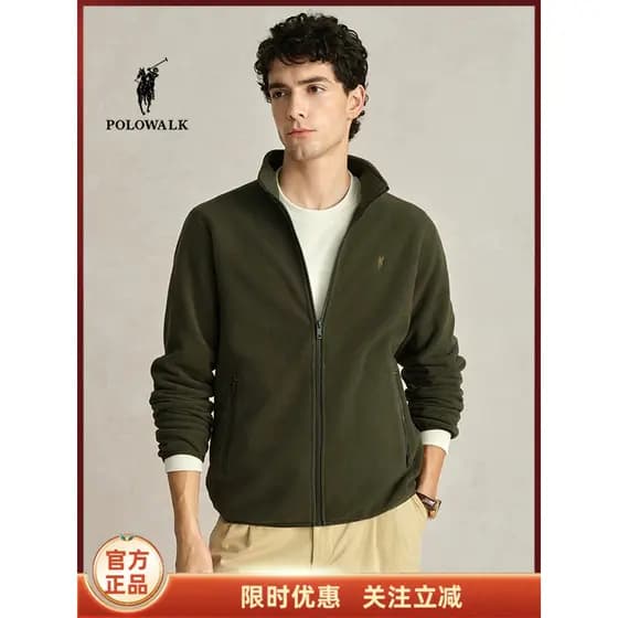 POLOWALK Jaqueta masculina de gola alta 2025 primavera outono novo estilo Commuter jaqueta de lã ao ar livre masculina T