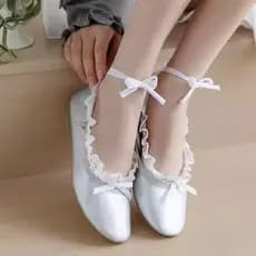 Estilo japonês boca rasa Bowknot rendas meias invisíveis verão fino estilo balé meias invisíveis menina rendas meias