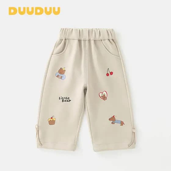 DUUUDUU estilo coreano 2025 primavera outono masculino feminino calças de bebê Casual na moda tipo a roupas de passeio c
