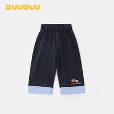 DUUUDUU estilo outono 2025 novas crianças estilo coreano esportes meninas calças de perna larga classe a calças do bebê