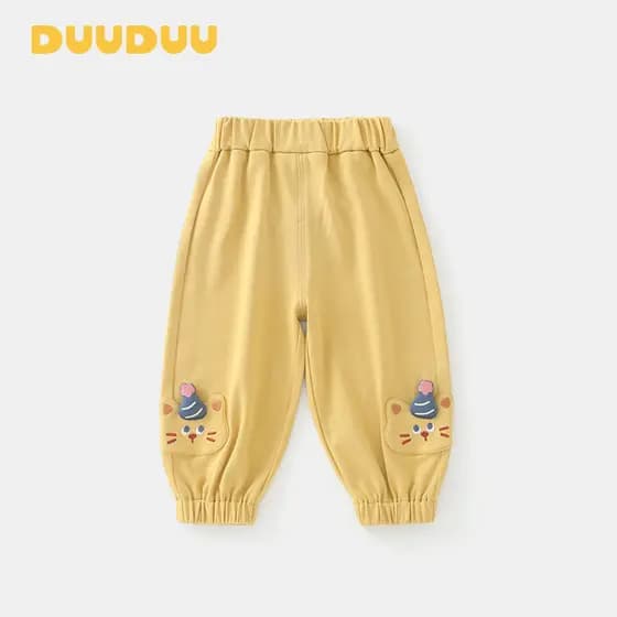 DUUUDUU estilo coreano 2025 novo estilo crianças primavera outono bebê calças casuais classe a meninas calças compridas