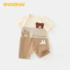 DUUUDUU Bear 2025 Novo estilo legal roupas de bebê menino classe a recém-nascido macacão bebê verão roupas finas