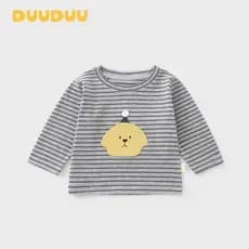 DUUUDUU bebê primavera topo 2026 roupas infantis do bebê roupas de manga comprida camisa de fundo exterior estilo corean