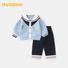 DUUUDUU marinha classe 2025 novo estilo roupas de bebê calças de manga comprida terno infantil classe a meninos primaver