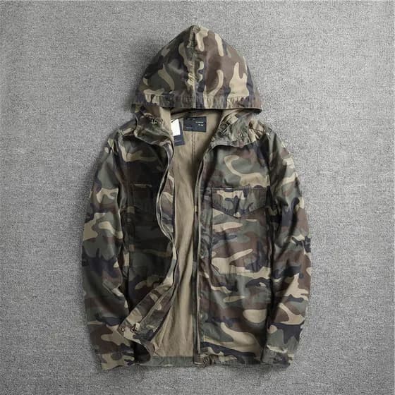 Ami cáqui Retro camuflagem jaqueta de carga masculina outono manga comprida puro algodão camisa Casual jaqueta Bomber am