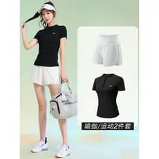Terno esportivo feminino verão novo estilo de manga curta tênis correndo roupas de secagem rápida profissional camisa de