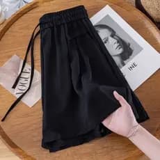 Shorts de seda gelo de uma/duas peças feminino verão estilo fino tamanho grande solto mais magro olhar pequeno Casual ca
