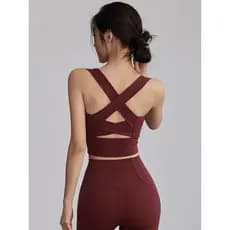 Roupa interior esportiva à prova de choque de alta intensidade feminina Anti-flacidez bela volta correndo sutiã de trein