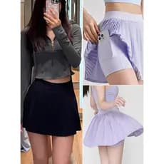 Cintura alta esportes saia curta feminina verão solto Badminton tênis saia pequena Fitness Yoga Wear saia plissada