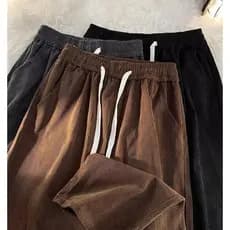 Calças casuais de veludo dos homens primavera outono estilo americano Street Wear esportes calças retas estilo japonês s