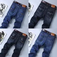 Calças de brim masculinas soltas Workwear estiramento resistente ao desgaste seguro de trabalho soldador reparação de au