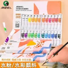 Marley marca guache aquarela conjunto de tinta 36 cores 24 cores 12 cores crianças não-tóxico lavável arte estudantes de