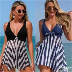 LS|Maiô Vestido Tankini Split Senhoras Biquini Cintura Alta Roupa De Praia Maio Feminino Praia Vestido Praia Moda Praia