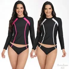 LS|Biquini Cintura Alta Maio Roupa De Praia Cintura Baixa Manga Longa Maio Plus Size Maio Feminino Praia Maio Natação