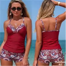LS|Maiô de Praia Moda Senhoras Roupa De Praia Maio Feminino Praia Maio Natação Tankini Maior de Praia Short Praia Surf