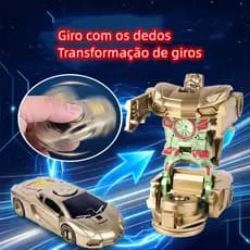 Deformação girador ponta do dedo brinquedo rotativo crianças meninos meninas carro robô duas mudanças máquinas descompre
