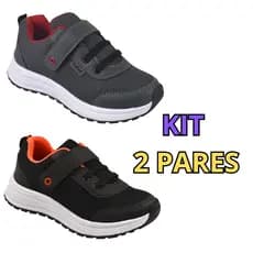 Kit 2  Pares tênis infantil masculino tenis infantil menino casual jogging confortável