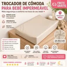 Trocador de Cômoda Bebê Impermeável Antivazamento 65x44cm Portátil Macio Seguro Fácil Limpeza