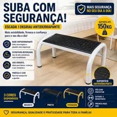 Escada 1 Degrau Antiderrapante Aço Reforçado | Banqueta Apoio Idoso, Criança e Casa