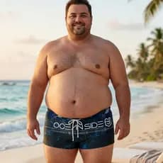 Sunga Masculina Plus Size Boxer Praia Piscina Azul pedra Com Forro Interno G1 G2 G3