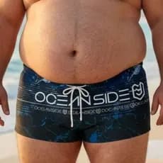 Sunga Masculina Boxer Plus Size Praia Piscina Com Forro Interno G1 G2 G3 Azul Ocean