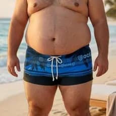 Sunga Masculina Plus Size Praia Piscina Boxer Com Forro Interno G1 G2 G3 Azul Coqueiro