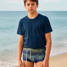 Sunga Infantil Com Cordão Para Ajuste Com Forro Interno Praia Natação Piscina Estampada