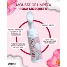 Mousse de Limpeza Espuma Facial Rosa Mosqueta Safira 170 ml – Pele Macia e Regenerada