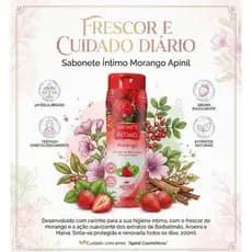 Sabonete Intimo Líquido Essência Morango Apinil 200ml pH Balanceado